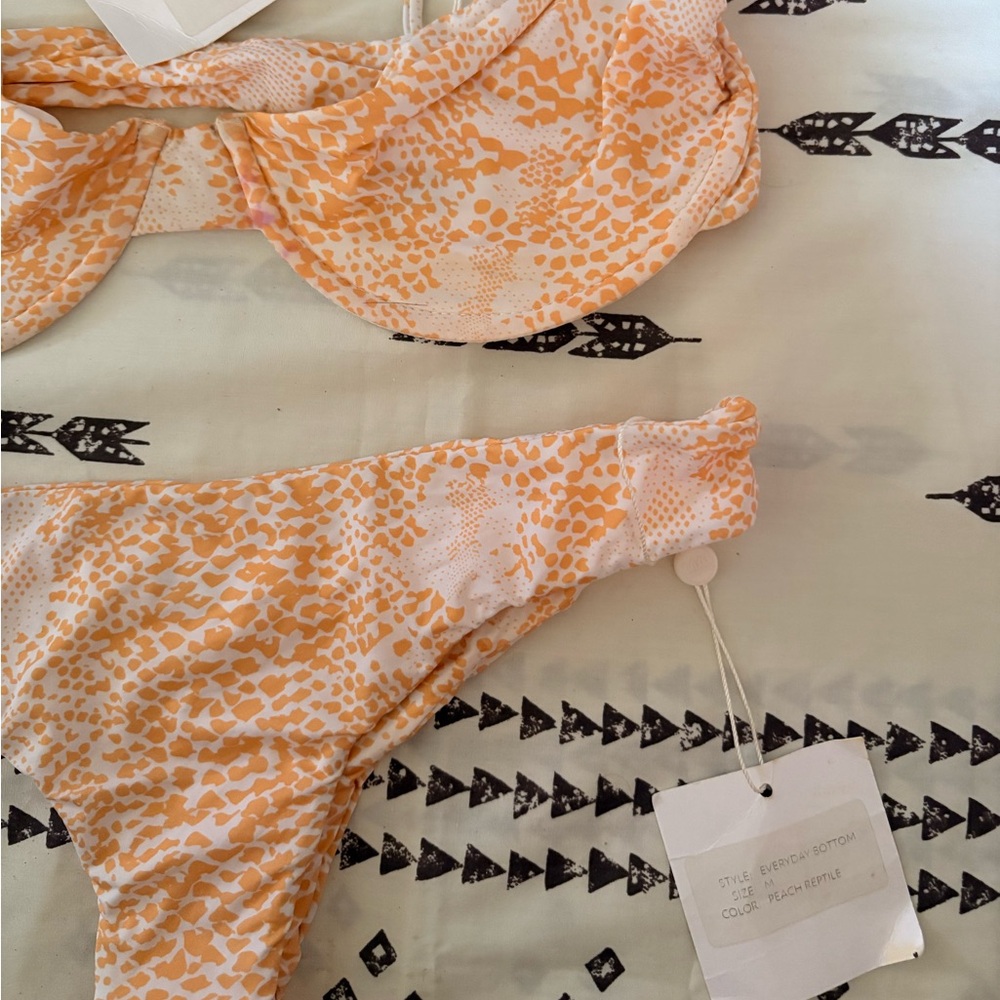 Orange and White Women's Intimate Set